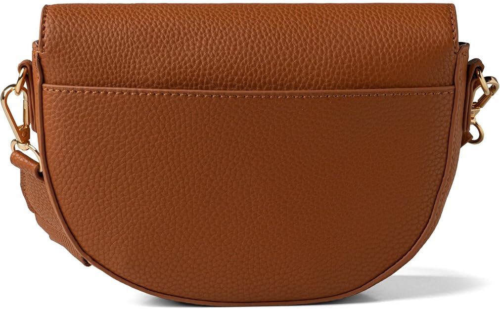Women's Kedzie Luna crossbody purse in Chestnut back view with back pocket on a white background.