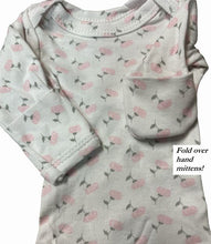 Load image into Gallery viewer, Preemie Girls White Pink Floral Print long sleeve bodysuit NEW