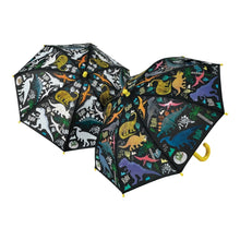 Load image into Gallery viewer, Black Colorful Dinosaurs Color changing umbrealla when wet! Toddler Umbrella.