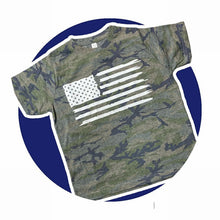 Load image into Gallery viewer, Child Distressed Camo Flag T ~ New ~ choose your size!