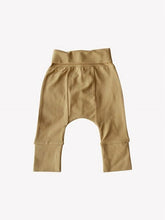 Load image into Gallery viewer, tan carmel color organic cotton grow with you baby leggings.
