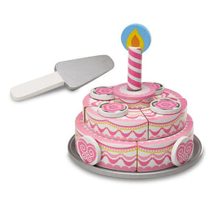 Melissa & Doug Triple-Layer Party Cake - Wooden Play Food.
