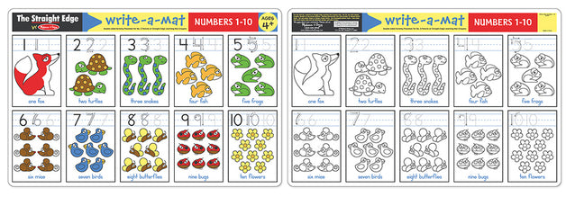 Melissa & Doug Learning Mat Numbers 1-10. Double sided.