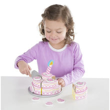 Load image into Gallery viewer, Melissa &amp; Doug Triple-Layer Party Cake - Wooden Play Food.