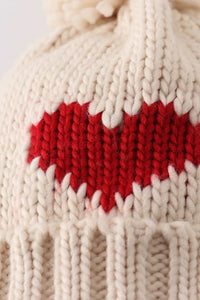 Cream Knit Heat Beanie Pom Pom Baby Hats