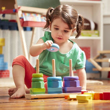 Load image into Gallery viewer, Melissa &amp; Doug Wooden Geometric Stacker Toy.