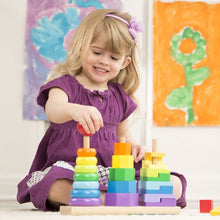 Load image into Gallery viewer, Melissa &amp; Doug Wooden Geometric Stacker Toy.