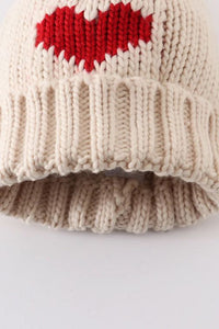 Cream Knit Heat Beanie Pom Pom Baby Hats
