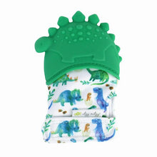 Load image into Gallery viewer, Itzy Ritzy Teething Mitt Green Dinosaur