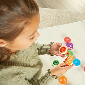 Learning Resources Mini Number Treats. Matching Coutning Educational Toys. Child using toy.