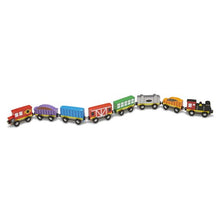 Load image into Gallery viewer, Melissa &amp; Doug Wooden Train Cars 8 pieces