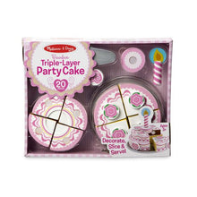Load image into Gallery viewer, Melissa &amp; Doug Triple-Layer Party Cake - Wooden Play Food.