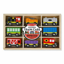 Load image into Gallery viewer, Melissa &amp; Doug Wooden Train Cars 8 pieces