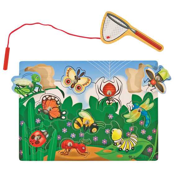 Melissa & Doug Wooden Magnetic Puzzle Game Bug Catching.