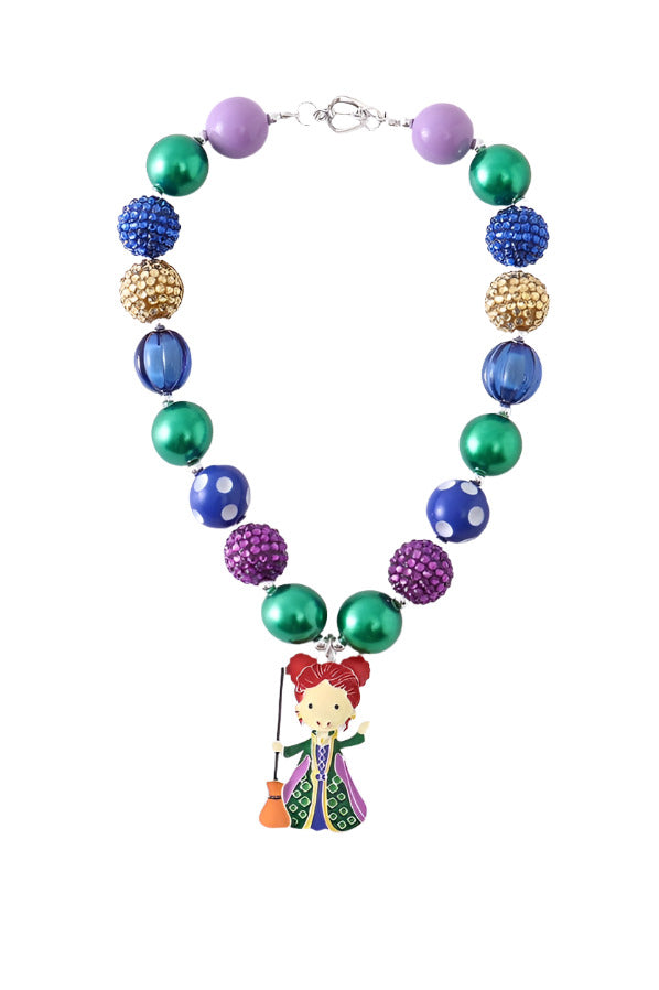 Halloween  Witch Chunky Beaded Necklace for kids.