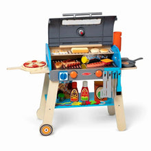 Load image into Gallery viewer, Melissa &amp; Doug Wooden Pretend Play Grill &amp; Pizza Oven. Also has pretend smoker.