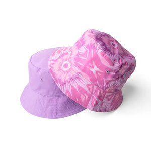 Child colorful pattern reversible bucket hats purple patern 