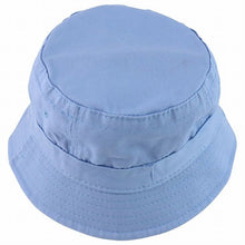 Load image into Gallery viewer, Baby&#39;s 100% Cotton Blue Bucket Hat with Adjustable Chin Strap