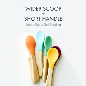 Baby bamboo spoons wide scoop 