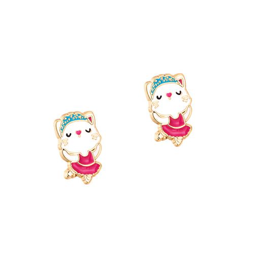 Ballerina Kitty Lead Free Pierced Earrings