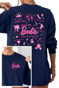 I'm a Barbie Girl Adult Navy Long Sleeve Tshirt.