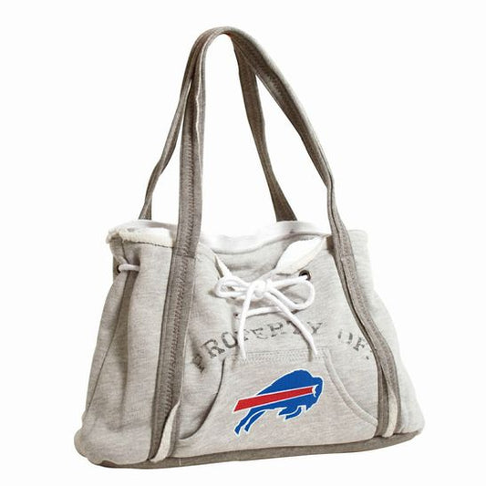 NFL Buffalo Bills “Hoodie” Purse. Heather gray hoodie style purse with white cord ties on front and Bills logo.  Snaps closed.- Little Gift Nook