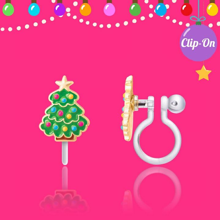 Happy Christmas Tree Clip On Earrings - Little Gift Nook