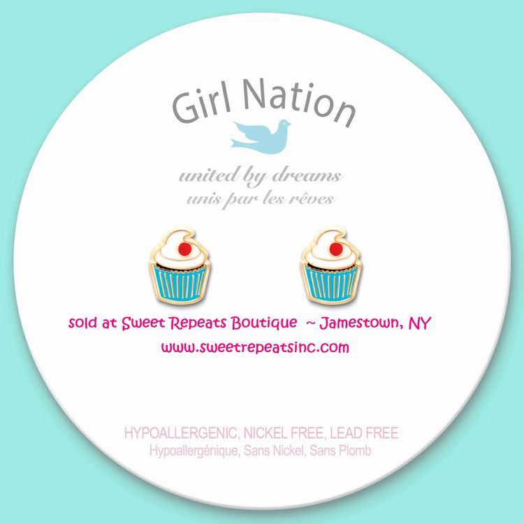Cupcake Cutie Lead Free Pierced Earrings - Little Gift Nook
