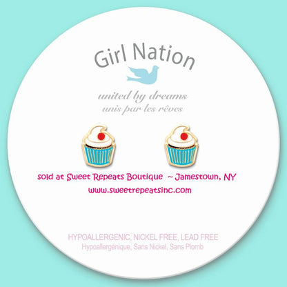 Cupcake Cutie Lead Free Pierced Earrings - Little Gift Nook