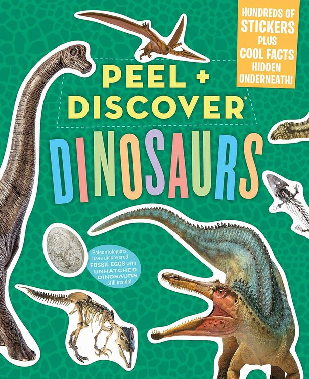 Peel & Discover Dinosaurs Sticker Activity Book. Educational pages with fun sticker activities. - Little Gift Nook