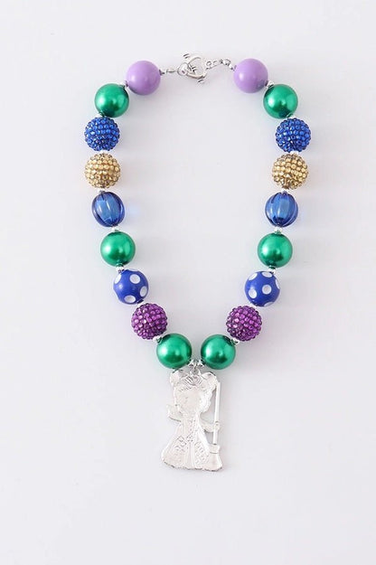 Back view of the Halloween Witch Bubble Chunky Necklace Hocus Pocus Inspired! - Little Gift Nook