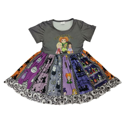 Hocus Pocus Witches soft & stretchy Twirl Dress - Little Gift Nook