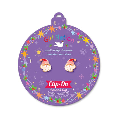 Holly Jolly Santa Clip On Earrings - Little Gift Nook