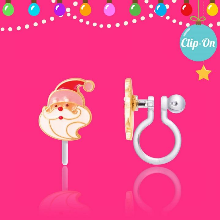Holly Jolly Santa Clip On Earrings - Little Gift Nook