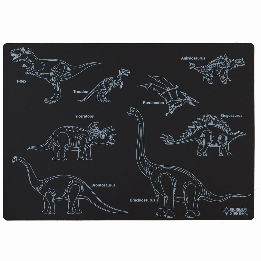 Imagination Starters Dinosaur Chalkboard Reusable Placemat - Little Gift Nook
