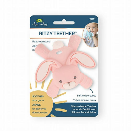 Itzy Ritzy Teether Pink Bunny Baby Molar Teether.