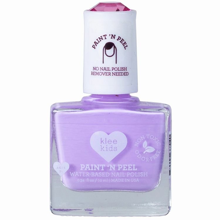 Klee Naturals Peel-Off Nail Polish – Concord Lavender - Made in USA! Comes off clothing & furniture with water and peels off so no remover needed.- Little Gift Nook