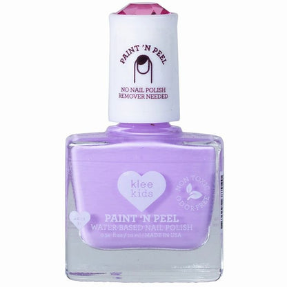 Klee Naturals Peel-Off Nail Polish – Concord Lavender - Made in USA! Comes off clothing & furniture with water and peels off so no remover needed.- Little Gift Nook