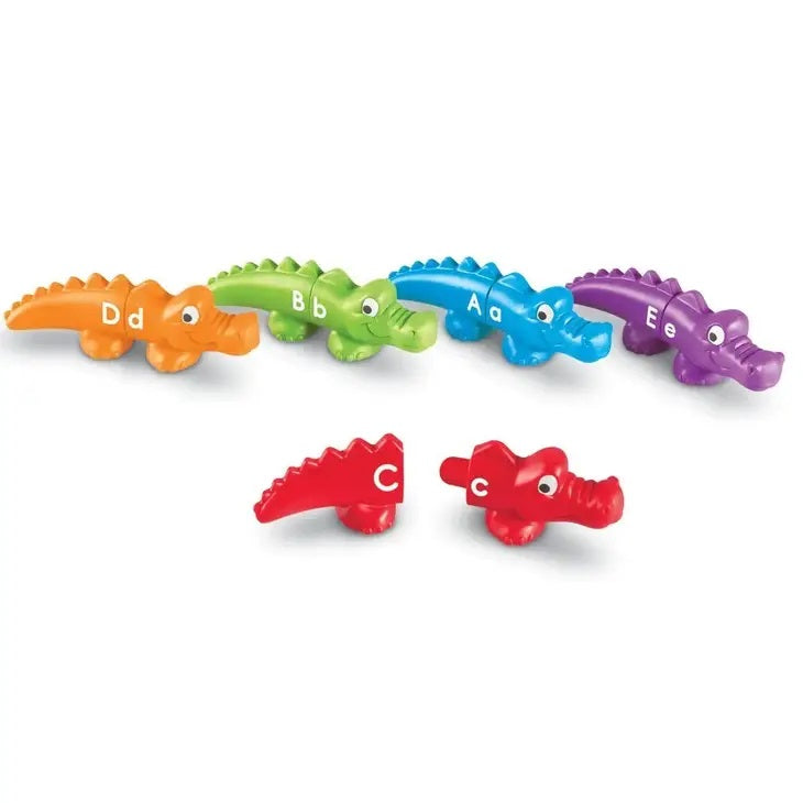 Learning Resources Snap-N-Learn Alphabet Alligators. Match and snap together 2 parts of the alligator matching upper and lower  case letters.- Little Gift Nook