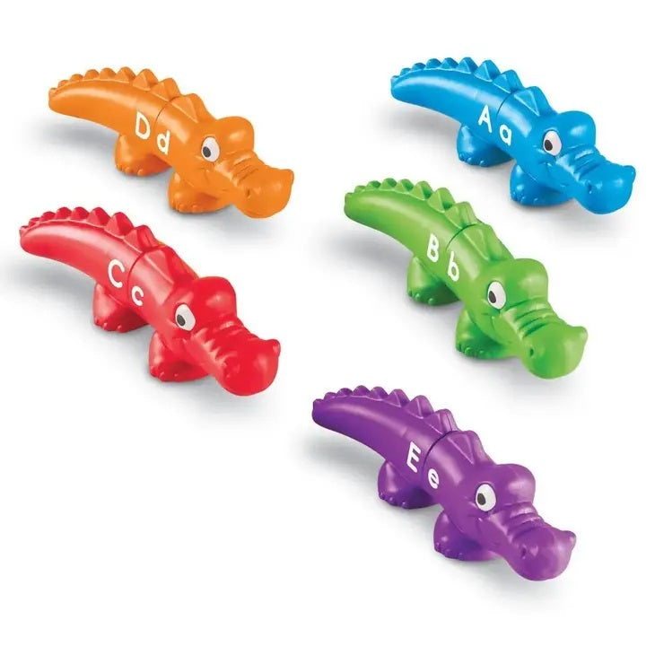 Learning Resources Snap-N-Learn Alphabet Alligators. colorful alligators that have two parts like a puzzle. Helps match colors and letters. - Little Gift Nook