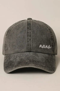 Mama Lettering Embroidery Baseball Cap Hat in black.