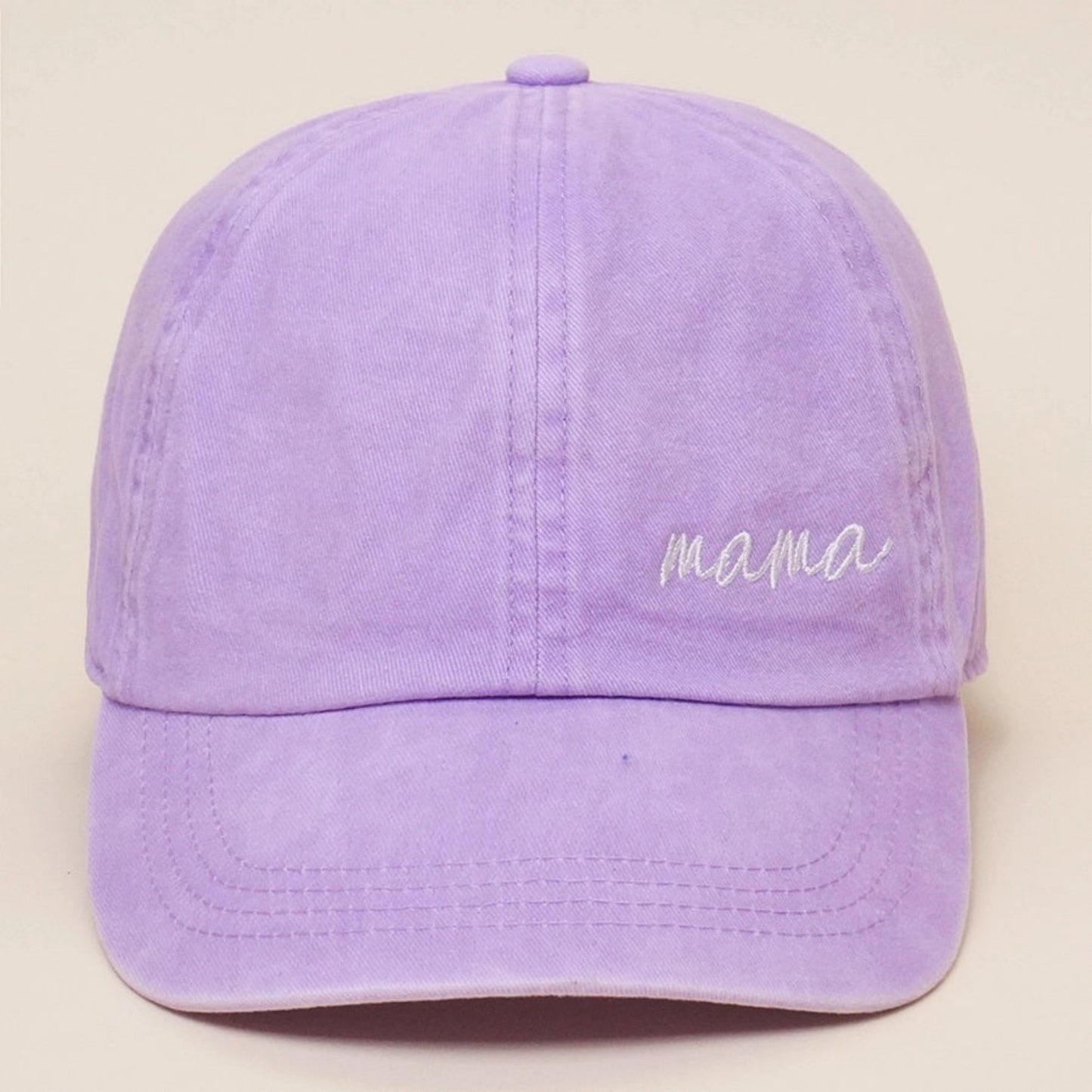Mama Lettering Embroidery Baseball Cap Hat lavender. mama embroidered on front.- Little Gift Nook