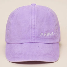 Load image into Gallery viewer, Mama Lettering Embroidery Baseball Cap Hat in lavender.