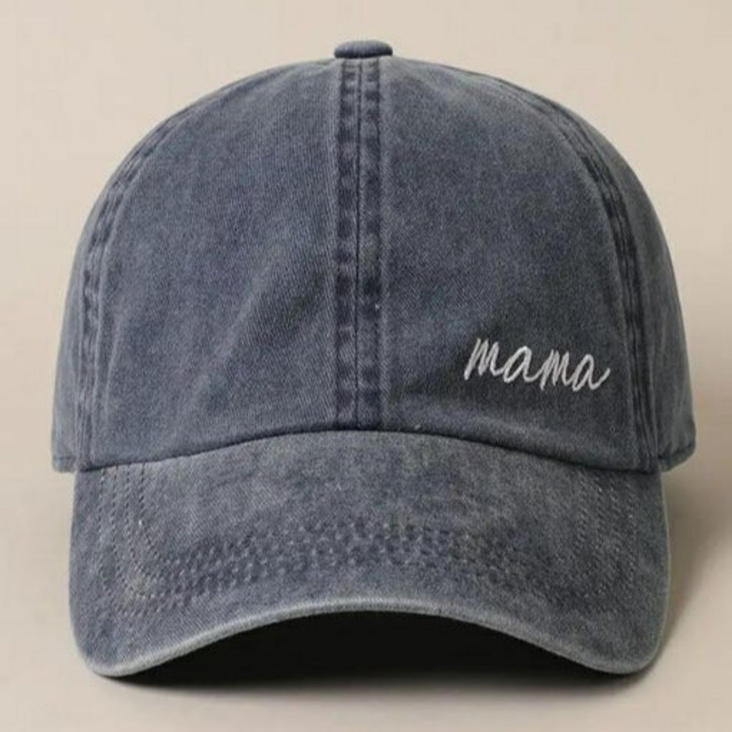 Mama Lettering Embroidery Baseball Cap Hat in navy. Mama embroidered.- Little Gift Nook