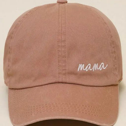 Mama Lettering Embroidery Baseball Cap Hat in tan.  - Little Gift Nook