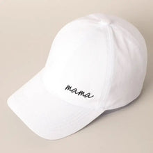 Load image into Gallery viewer, Mama Lettering Embroidery Baseball Cap Hat in white side view.