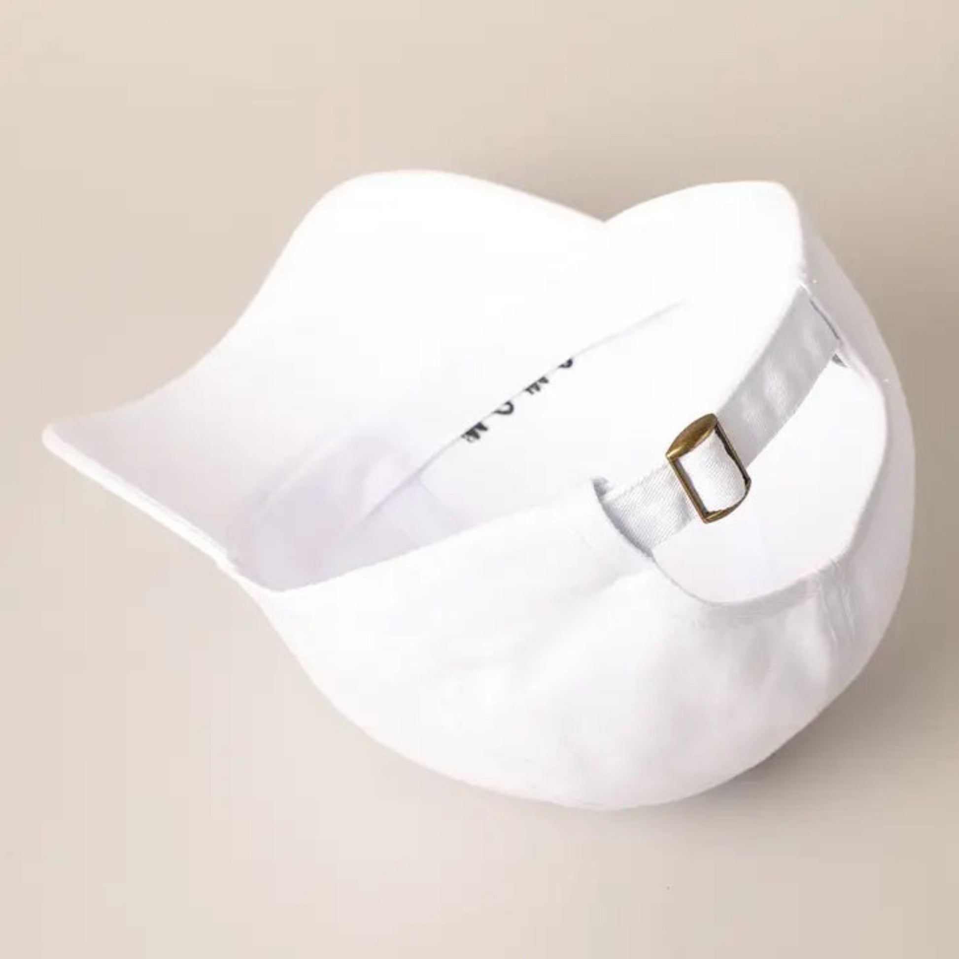 Mama Lettering Embroidery Baseball Cap Hat in white inside view. Adjustable back.- Little Gift Nook
