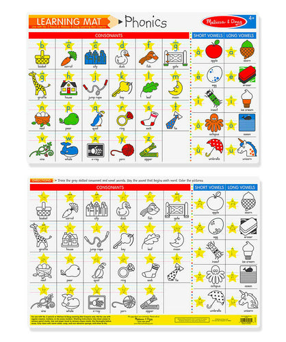 Melissa & Doug Learning Mat Phonics. Double sided.