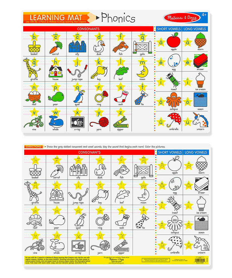 Melissa & Doug Learning Mat Phonics. Double sided.