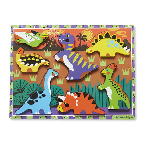 Melissa & Doug Dinosaurs Chunky Puzzle - 7 Pieces. Ages 2 and up.